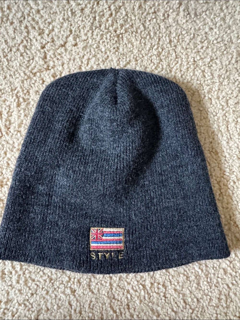 Embroidered Dark Gray Beanie